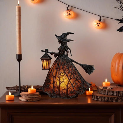 🧙‍‍♀️Lámpara de bruja de Halloween, linterna decorativa gótica aterradora, patrón de lámpara de mesa decorativa único, luz de noche con patas.