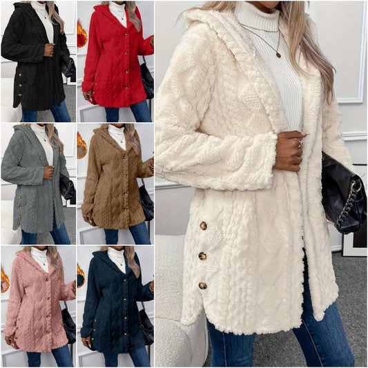 🔥【S-5XL】🍂☃️💖2025-ös női őszi/téli kétoldalas polár meleg kapucnis kabát -- 4151999