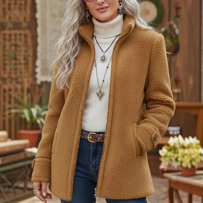 🛒Descuento -46%🔥【40-100kg】Chaqueta casual de lana para mujer con cremallera y forro polar