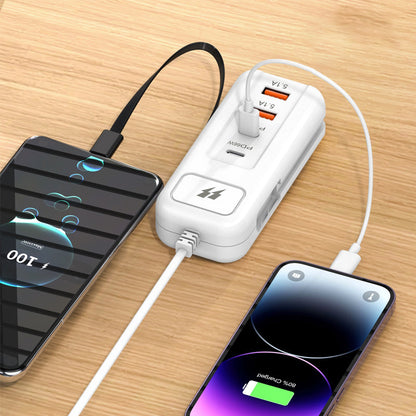⚡ USB prodlužovací kabel a přepěťová ochrana |4-portový Smart Hub, 30minutové rychlé nabíjení a přepěťová ochrana | Udržujte svůj počítač a cestovní vybavení v pořádku 🎄✨