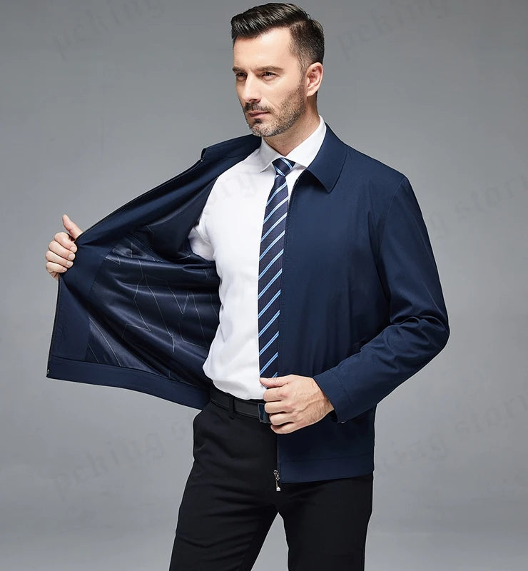 🔥🔥【Sleva 50 %】Klasické pánské sako–bunda na zip s bočními knoflíky