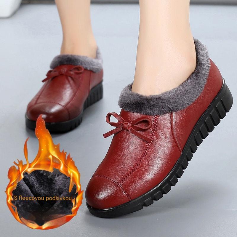 👢Sleva -46% 🔥🔥【35-40】Ležérní ploché boty s mašlí, nepromokavou fleecovou podšívkou z bavlny