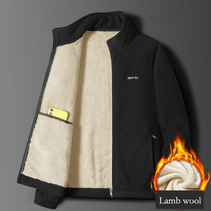 ⛄50% отстъпка🔥【M-5XL】Ново мъжко яке от дебела овча кожа за есен и зима, топло, удобно и ветроустойчиво, зимен аксесоар ✅️Плащане при доставка