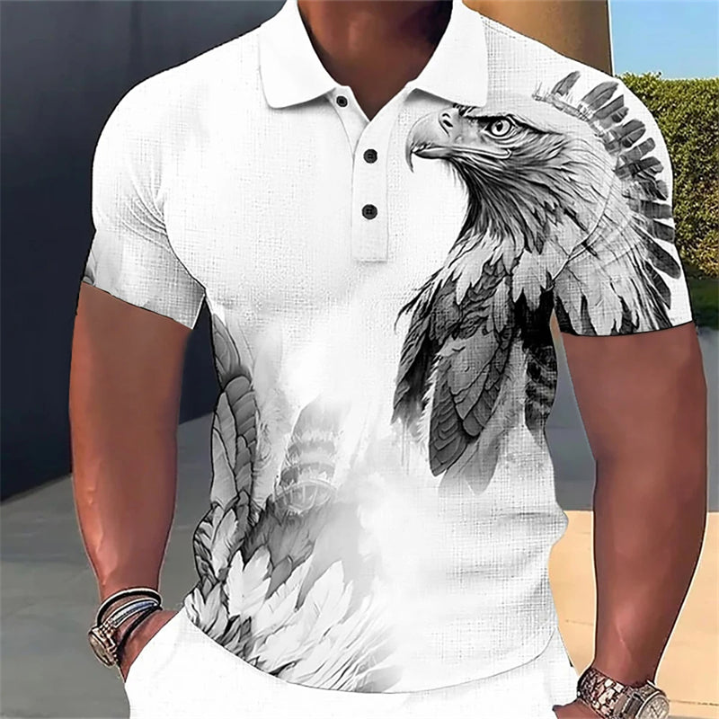 🦅【S-6XL】👕👕 Léto 2025 Nové pánské trendy tričko s 3D potiskem orla --3974710