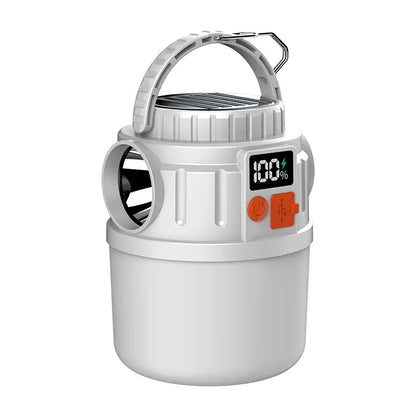 🎁Купете 1, вземете 1 безплатно 🎁🏕️🌞Многофункционална слънчева акумулаторна LED къмпинг лампа с цифров дисплей за аварийна употреба на открито