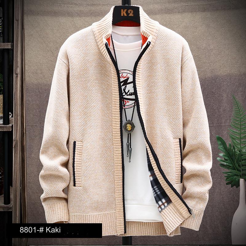 👔【L-4XL】Új őszi és téli darabok bársony kötött kardigánnal és vastag, hozzá illő kabáttal