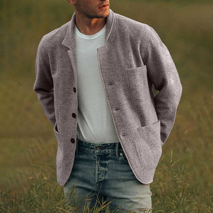 🐏🔥Zimní novinka se slevou🔥 Pánský volnočasový kabát z čisté vlny