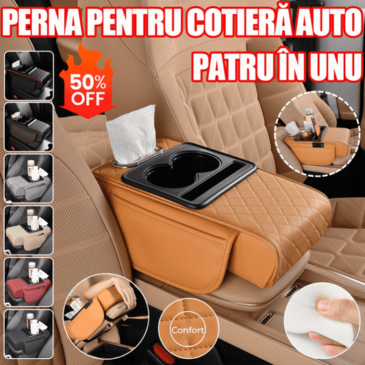 🚗📦【Kup 1, získej 1 zdarma 🔥】Multifunkční kožená auto loketní opěrka s boxem na ubrousky