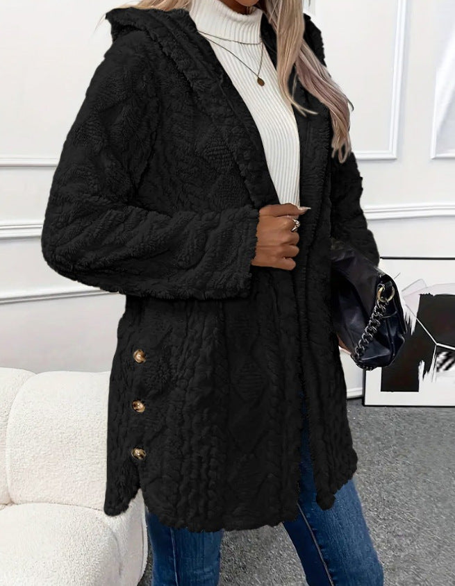 🔥【S-5XL】🍂☃️💖2025-ös női őszi/téli kétoldalas polár meleg kapucnis kabát -- 4151999