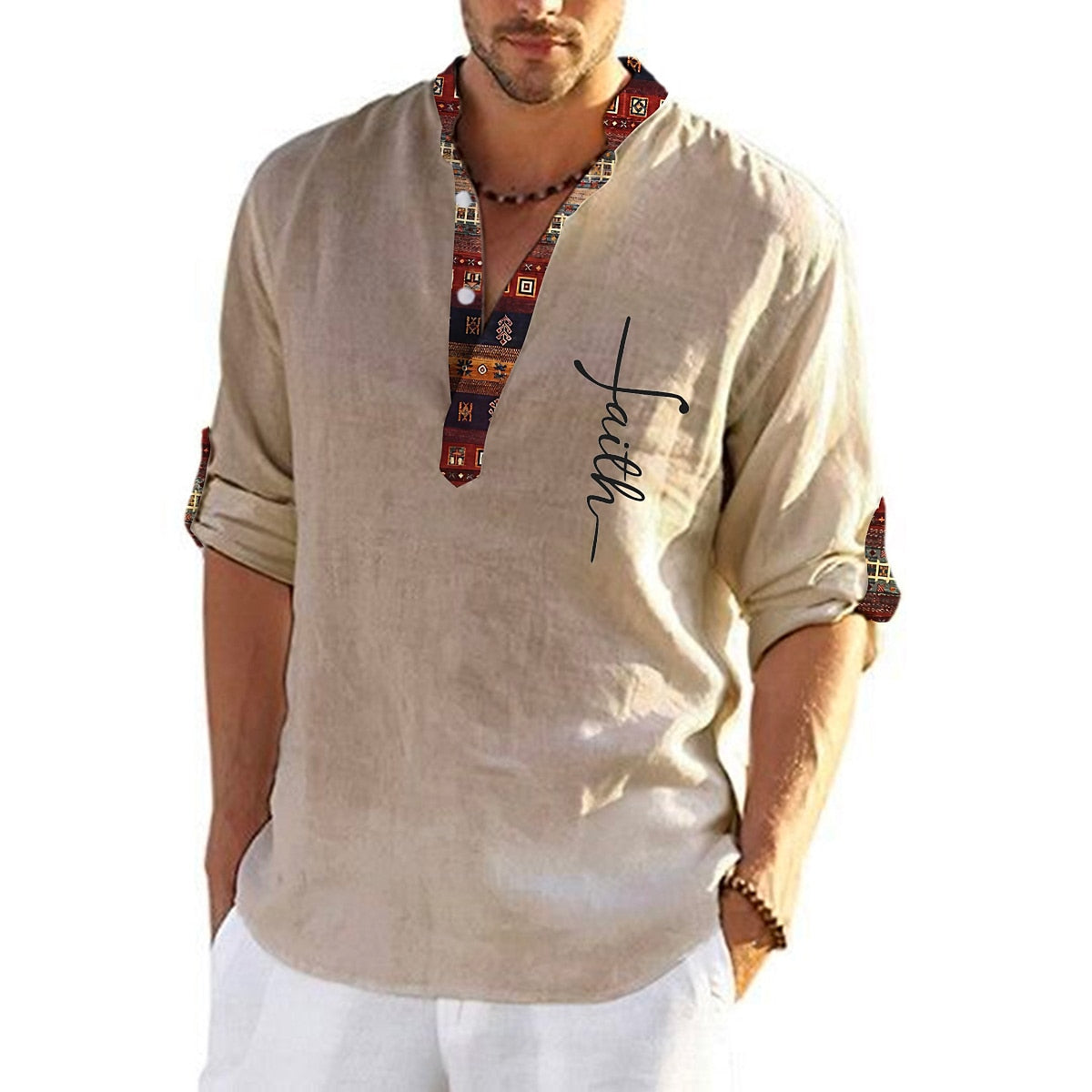 💥👔【49% reducere🔥】T-shirt pentru bărbați, de marime mare, din bumbac, cămăși cu decolteu în V