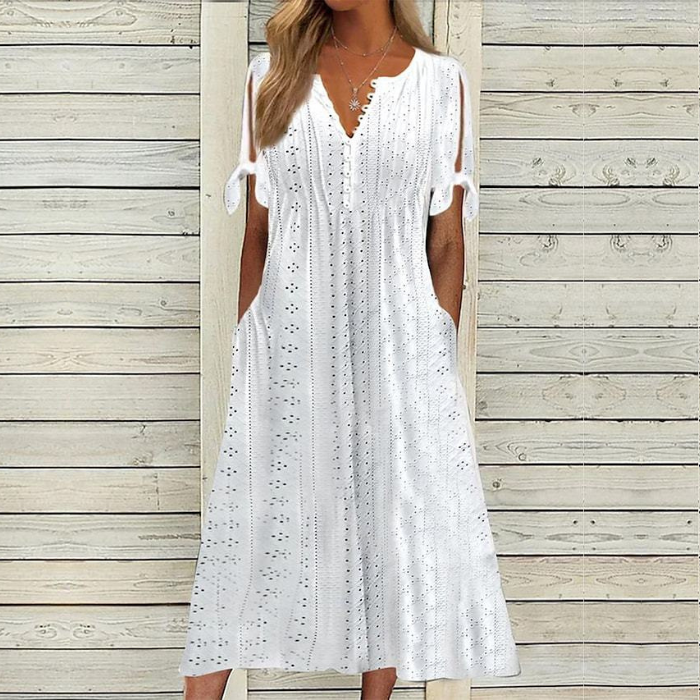 💋【🏆Bestseller】【S-5XL】😍Jednoduché dámské šaty větší velikosti v jednobarevné, volné a ležérní.