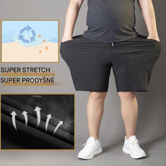 ❄🆒👖【Kup 1, získej 1 zdarma 😍】【M–4XL】Velkých velikostech letní pánské sportovní šortky z ledového hedvábí, pro muže 60–140 kg