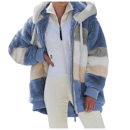🔥🔥【Időben korlátozott akció】【49% kedvezmény】【S-5XL】Őszi-téli női plüss kapucnis kabát