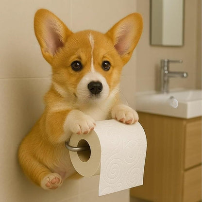 🐕【Купете 1, вземете 1 безплатно 🔥】Държач за тоалетна хартия със сладък модел на кученце ✅️Плащане при доставка