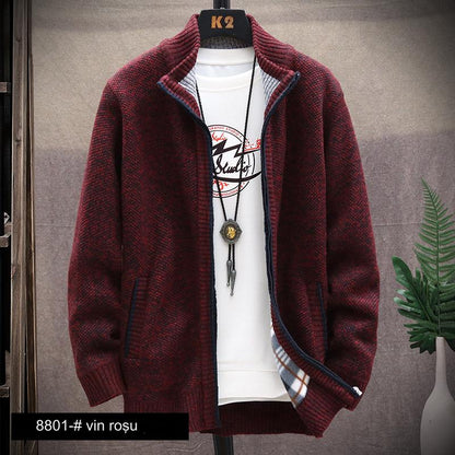 👔【L-4XL】Új őszi és téli darabok bársony kötött kardigánnal és vastag, hozzá illő kabáttal