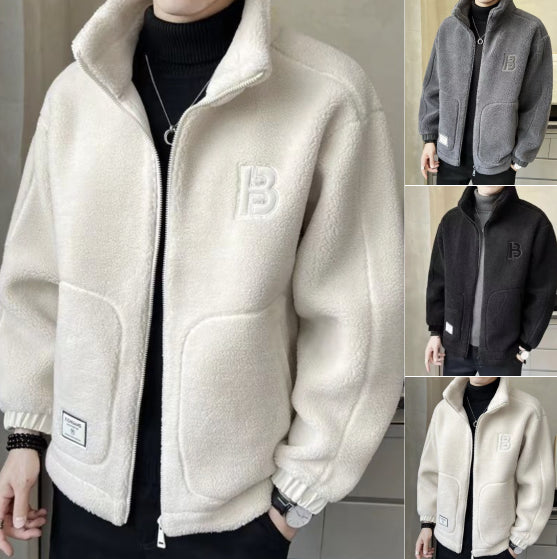 ⛄【L-6XL】Zimní fleecová bunda, bavlněný kabát, zesílený bavlněný kabát z jehněčí vlny, teplý kabát