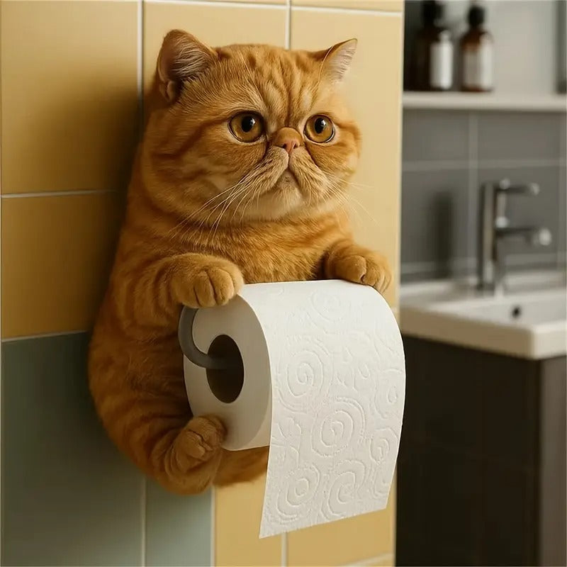 🐱【Najlepsza wyprzedaż roku】💥Uroczy uchwyt na papier toaletowy w kształcie kota✨📦Darmowa wysyłka – w magazynie