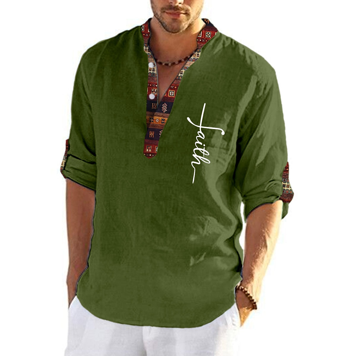 💥👔【49% reducere🔥】T-shirt pentru bărbați, de marime mare, din bumbac, cămăși cu decolteu în V