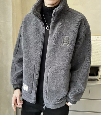⛄【L-6XL】Zimní fleecová bunda, bavlněná bunda, zesílená bavlněná bunda z jehněčí vlny, teplá bunda
