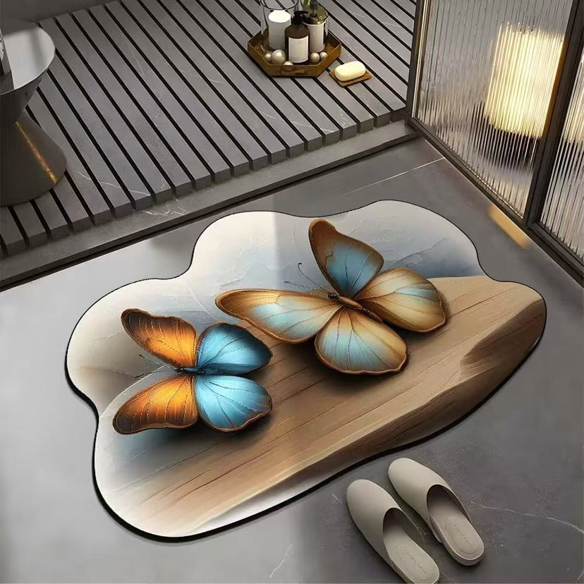 🔥【Vásárolj 1-et és kapj 1-et ingyen】💕[30*40cm+ 40*60cm] Erősen nedvszívó, csúszásmentes szőnyeg valósághű 3D mintával