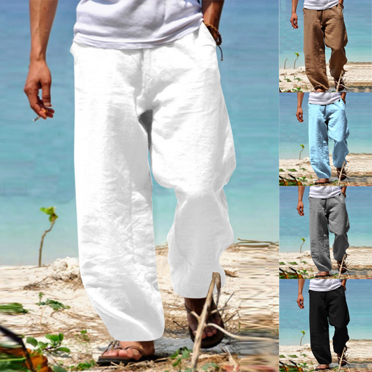 👖🕺【Sleva 50 % 🔥】【S–5XL】😍 Letní pánské kalhoty s volným rovným střihem, ve velkých velikostech, dostupné v 8 barvách