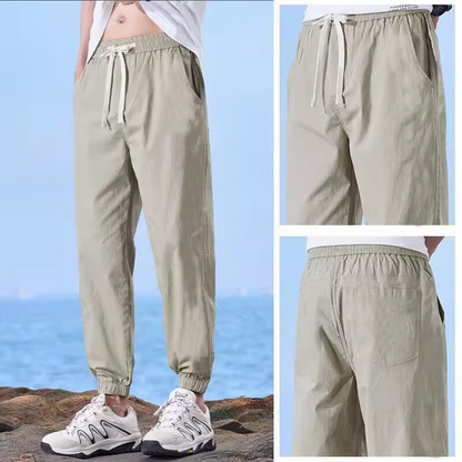 💥👖【Kupte 1 a získejte 1 zdarma🔥】【M-4XL】😍 Jarní a letní pánské ležérní kalhoty větší velikosti, prodyšné a rychleschnoucí