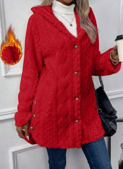 🔥【S-5XL】🍂☃️💖2025 Dámská podzimní a zimní fleecová teplá bunda s kapucí a oboustranným povrchem -4142869