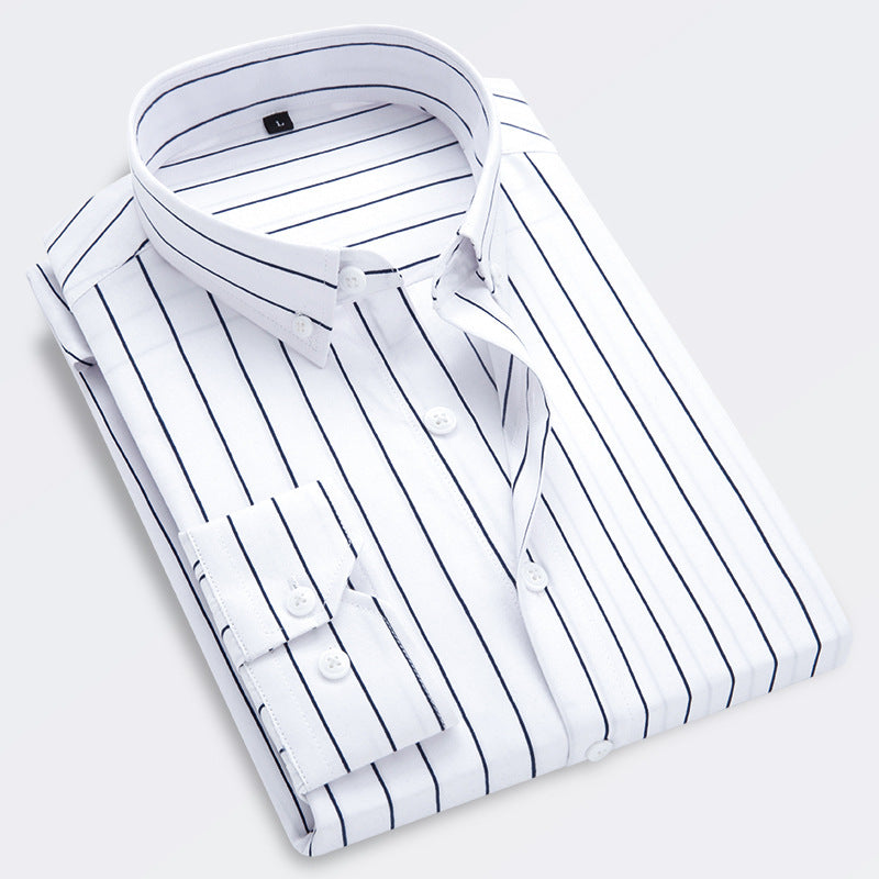 👔【M-5XL】Pánská neformální obchodní košile s pruhy s dlouhým rukávem
