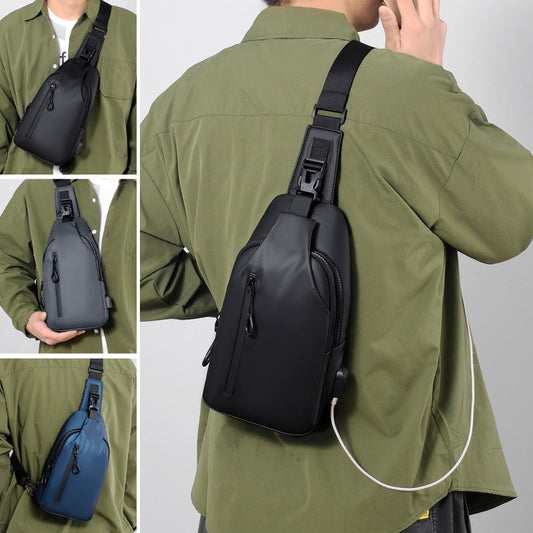 😎【Sleva 50 % 🔥】👜 Nová venkovní taška přes rameno s velkou kapacitou, pánská hrudní taška, jednoduchá a moderní jednoramenní taška