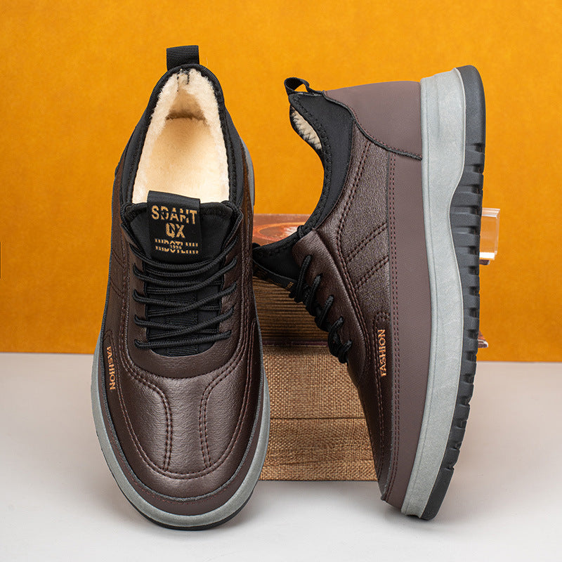 ⛄🔥【39-45】2025 Férfi téli sportcipő, valódi bőr, vízálló, puha talpú és bársony, új