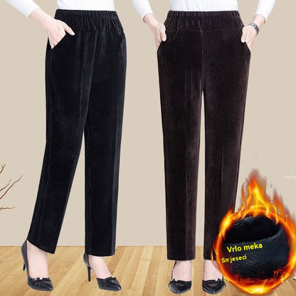 🔥🔥 Popust -48%🔥【M-4XL】Ženske široke termo hlače od korduroja za jesen i zimu