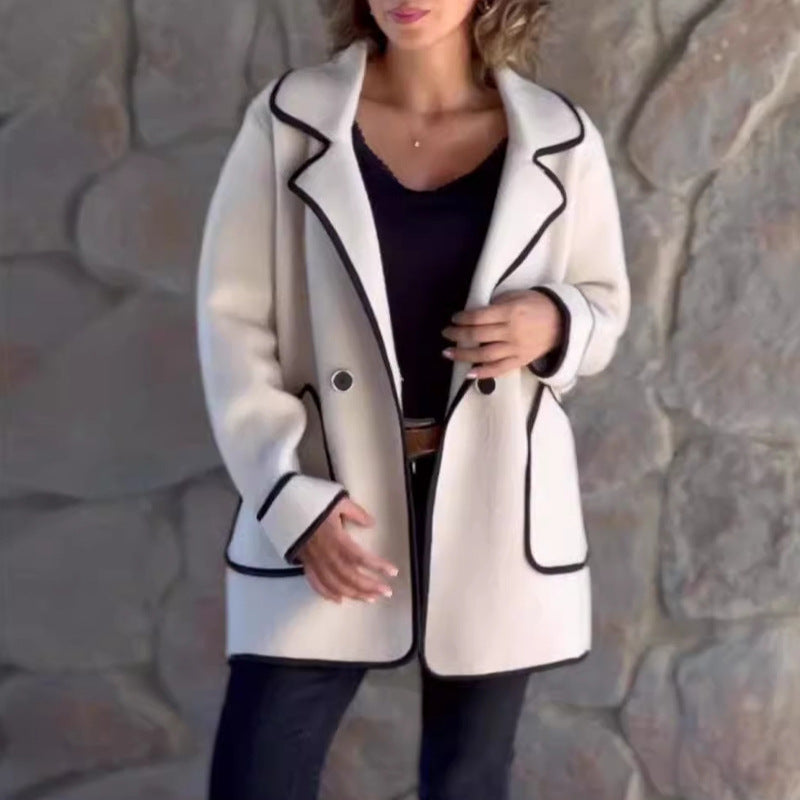 💥【S-5XL】Nový elegantní oboustranný vlněný kabát s kostýmovým límcemm --4163742