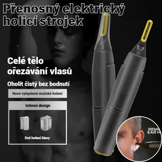 👨Pánský elektrický zastřihovač chloupků v nose⚡Dobíjecí mini přenosný ✂️3 v 1 pro obočí a kotlety, bezpečný a šetrný k pokožce✅