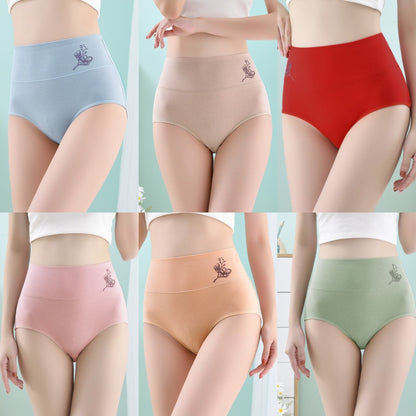 💖Poslední den 50% sleva - 【Kupte 3 kusů, získejte 3 zdarma】Čisté bavlněné kalhotky s vysokým pasem pro větší velikosti a zvedacími boky [40-100 kg]