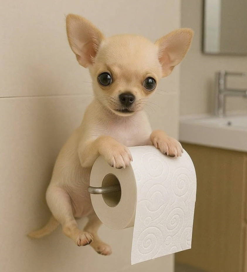🐕【Vásárolj 1-et, kapsz 1-et ingyen】Aranyos kiskutya mintás WC-papír tartó