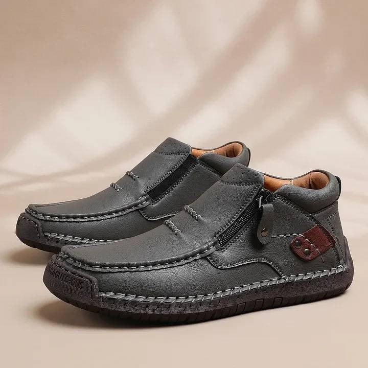 👞 Плащане при доставка✅️【38-48】Мъжки шофьорски ботуши, изработени от висококачествена кожа, ръчно изработени, неплъзгащи се - широка предна част, опора на свода