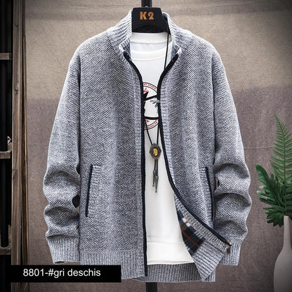 👔【L-4XL】Új őszi és téli darabok bársony kötött kardigánnal és vastag, hozzá illő kabáttal