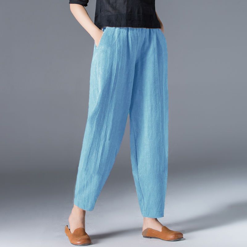 🌿🌿【Kup 1, získej 1 zdarma 🔥】【S–5XL】Dámské volné široké kalhoty z bavlny a lnu ve velkých velikostech