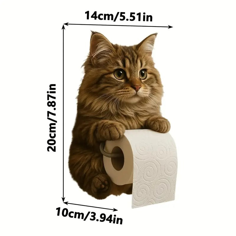 🐱【Az év forró kiárusítása】💥Aranyos macskás WC-papír tartó✨📦Ingyenes szállítás – raktáron