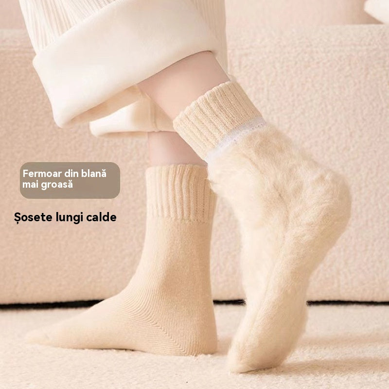 🔥【Cumpără 3, primești 3 gratis】🧦Șosete groase și călduroase din lână pentru iarnă, super groase și călduroase, elastice, mărimea 35-42
