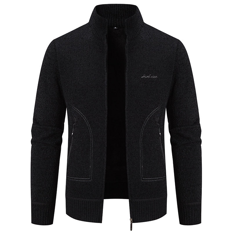 ⛄ Sezónní sleva -46% 🔥🔥【S-4XL】Nový pánský pletený kardigan, zateplený, s límcem, business casual
