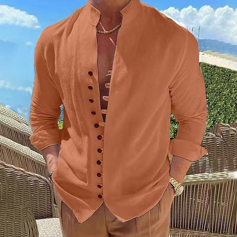 🌈👔【50% zniżki 🔥】【S-3XL】😍Nowa kolekcja 2025, męska koszula bawełniano-lniana w dużym rozmiarze, luźna koszula z długim rękawem 