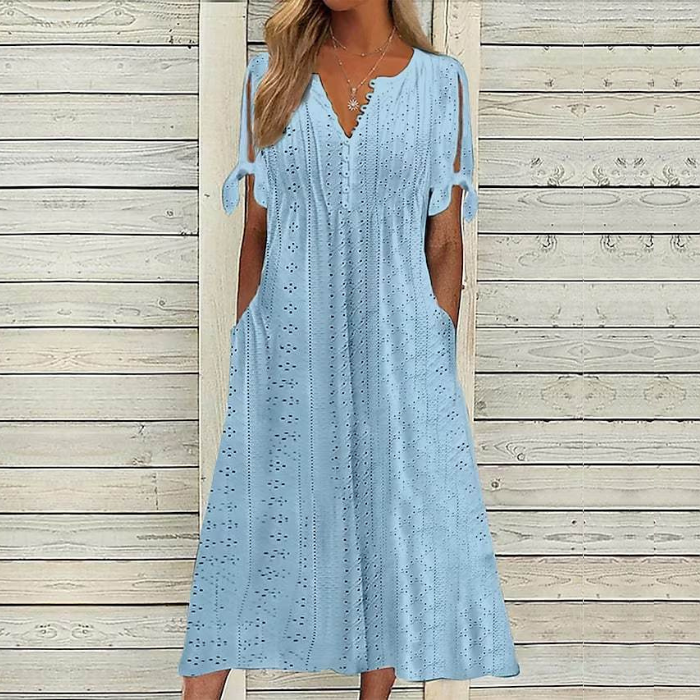 💋【🏆Bestseller】【S-5XL】😍Jednoduché dámské šaty větší velikosti v jednobarevné, volné a ležérní.