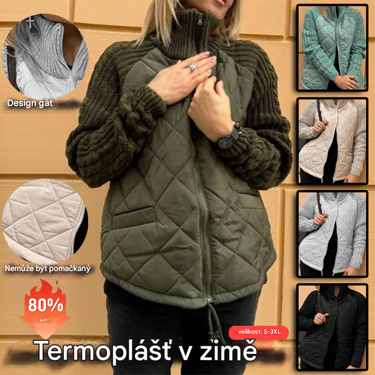 🔥【S-3XL】Podzimní a zimní 2025 Nová módní dámská bavlněná bunda se stojáčkem a zipem
