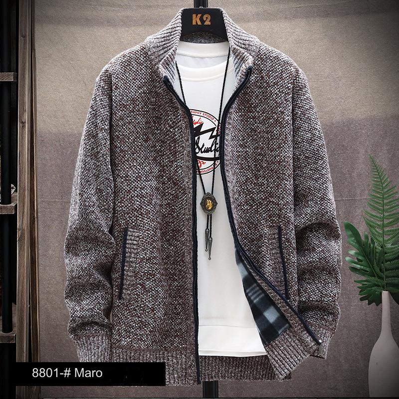 👔【L-4XL】Új őszi és téli darabok bársony kötött kardigánnal és vastag, hozzá illő kabáttal