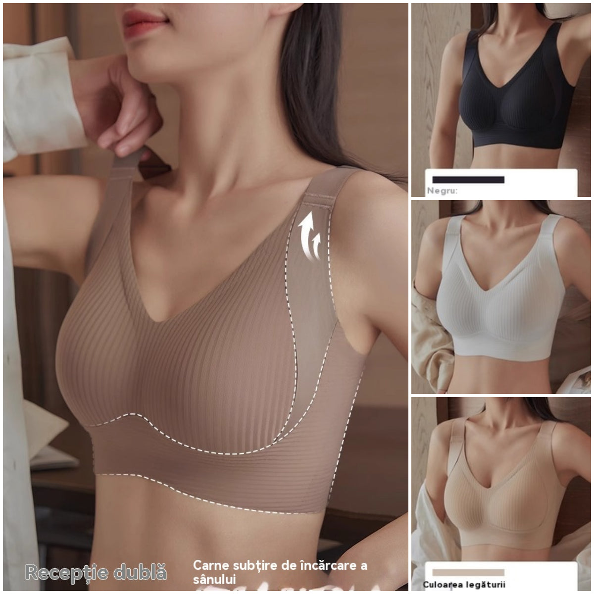 🏆50% sleva【4 ks】【Pro 40-95 kg】Dámská bezešvá podprsenka bez kostic ❤️Přírodní tencel bavlna, antibakteriální a pohodlná-4088298