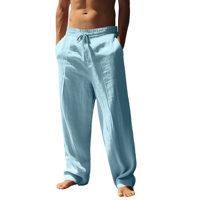 🌿👖 2 artículos con 70% de descuento ✅️【40-100 kg】Pantalones deportivos casuales de lino de pierna recta para hombre, talla grande, holgados y transpirables ✅️Pago contra entrega