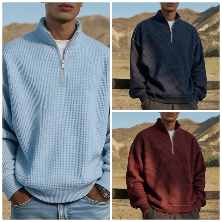 🔥Popust -47%🔥Muška majica s ovratnikom i patentnim zatvaračem