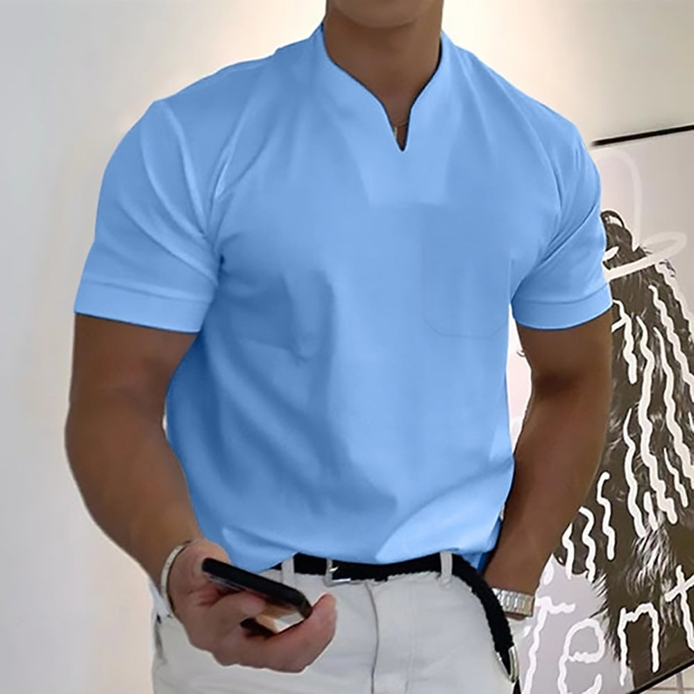 💪👔【Kup 1, a 2 dostaniesz gratis🔥】【S-5XL】💪😍 Męska koszulka sportowa z krótkim rękawem w dużym rozmiarze, letnia koszulka polo z dekoltem w serek, elastyczna bawełniana koszulka fitness 