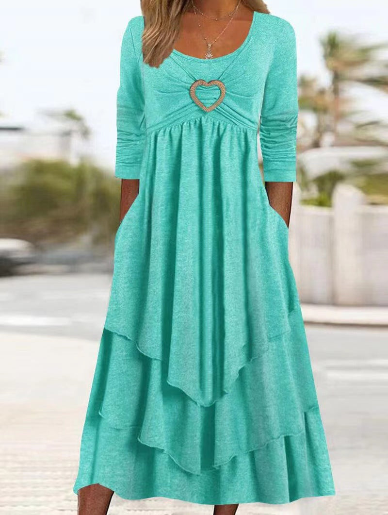 👗 50% de descuento🔥【40-100 kg】Nuevo vestido sencillo de algodón y lino; tejido cómodo y transpirable ✅️Pago contra entrega ✅️2 artículos con un 70% de descuento